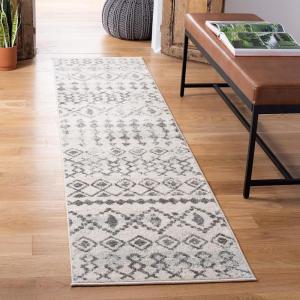 SAFAVIEH Tulum Collection Area Rug – 5’3″ x 7’6″, Ivory & Grey, Moroccan Boho Distressed Design, Non-Shedding & Easy to Clean, Ideal for Living Room, Bedroom, Dining Space (TUL240A)(Ivory/Grey)