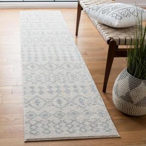 SAFAVIEH Tulum Collection Area Rug – 5’3″ x 7’6″, Ivory & Grey, Moroccan Boho Distressed Design, Non-Shedding & Easy to Clean, Ideal for Living Room, Bedroom, Dining Space (TUL240A)(Ivory/Light Grey)