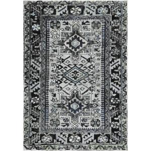 SAFAVIEH Vintage Hamadan Collection Area Rug – 8′ Round, Red & Multi, Traditional Persian Design, Non-Shedding & Easy to Clean, Ideal for Living Room, Bedroom, Dining Space (VTH211A)(Light Grey/Dark Grey)