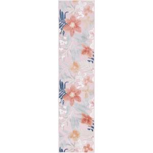 SAFAVIEH Washable Rug Outdoor Cabana Collection – 9′ x 12′, Aqua & Rust, Non-Shedding & Easy to Clean, Ideal for Patio, Backyard, Mudroom (CBN454J)(Pink/Grey)