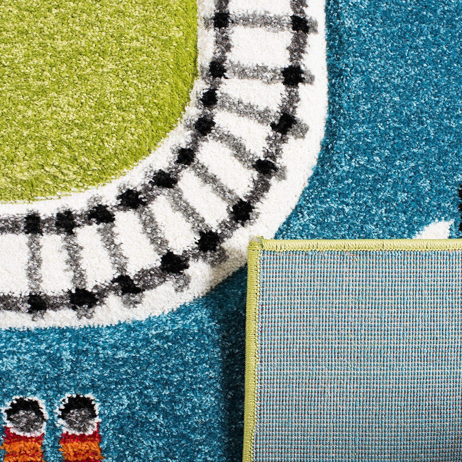 image:imageSAFAVIEH Carousel Kids Collection 4 x 6 Green Ivory CRK192Y Neighborhood Nursery Playroom Area Rug