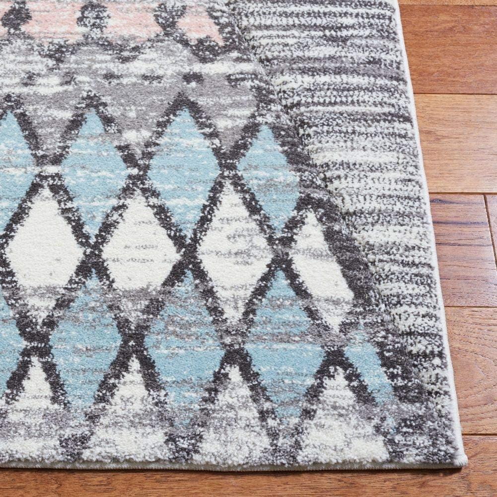 image:imageSAFAVIEH Carousel Kids Collection Accent Rug 4 x 6 Grey amp Pink Boho Design NonShedding amp Easy Care Ideal for High Traffic Areas for Boys amp Girls in Playroom Nursery Bedroom CRK117FGreyPink