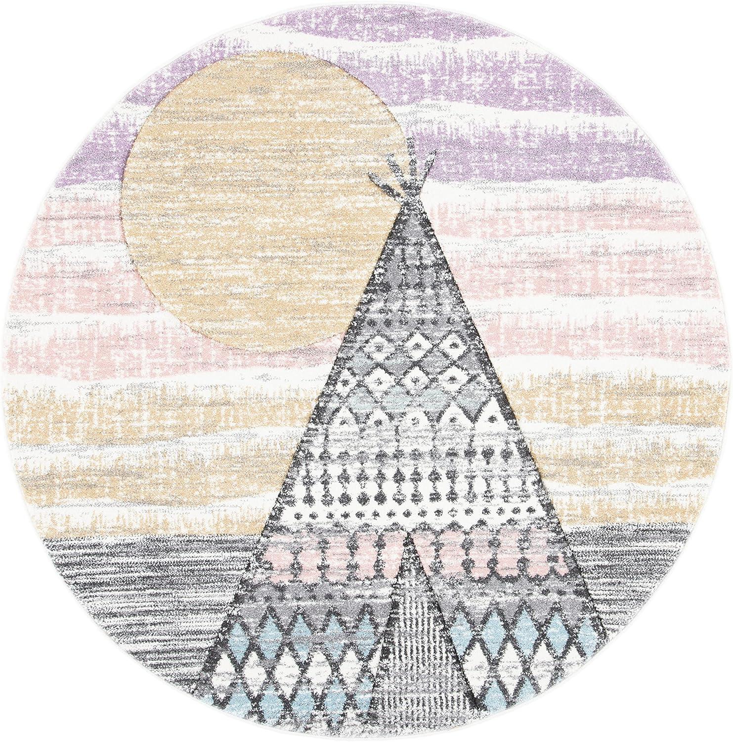 image:imageSAFAVIEH Carousel Kids Collection Accent Rug 4 x 6 Grey amp Pink Boho Design NonShedding amp Easy Care Ideal for High Traffic Areas for Boys amp Girls in Playroom Nursery Bedroom CRK117FGreyPink