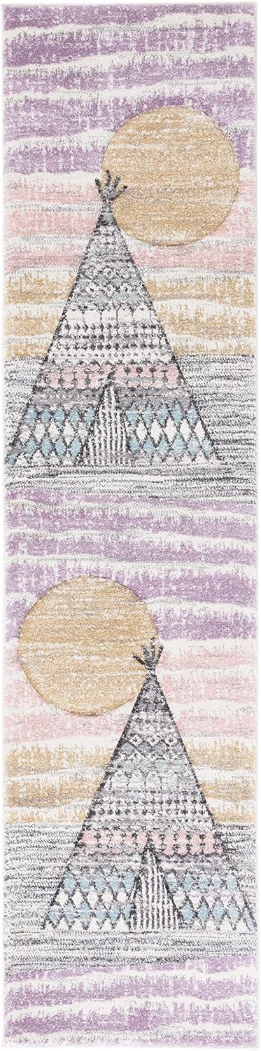 image:imageSAFAVIEH Carousel Kids Collection Accent Rug 4 x 6 Grey amp Pink Boho Design NonShedding amp Easy Care Ideal for High Traffic Areas for Boys amp Girls in Playroom Nursery Bedroom CRK117FGreyPink