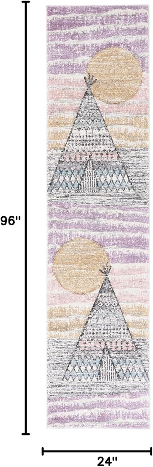 image:imageSAFAVIEH Carousel Kids Collection Accent Rug 4 x 6 Grey amp Pink Boho Design NonShedding amp Easy Care Ideal for High Traffic Areas for Boys amp Girls in Playroom Nursery Bedroom CRK117FGreyPink