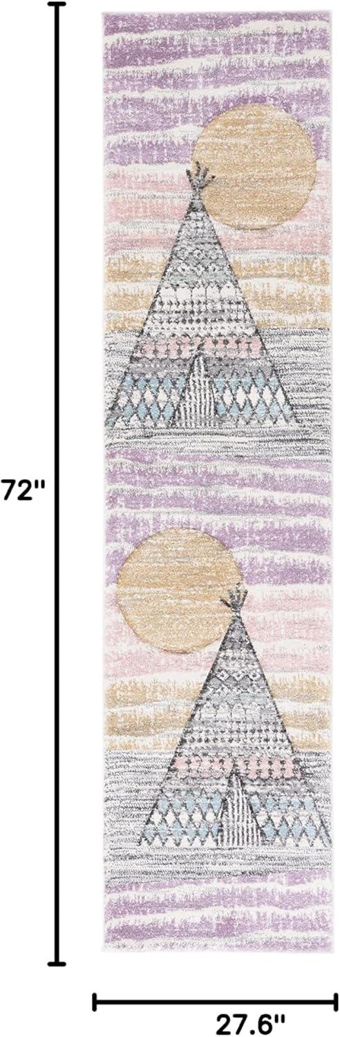image:imageSAFAVIEH Carousel Kids Collection Accent Rug 4 x 6 Grey amp Pink Boho Design NonShedding amp Easy Care Ideal for High Traffic Areas for Boys amp Girls in Playroom Nursery Bedroom CRK117FGreyPink