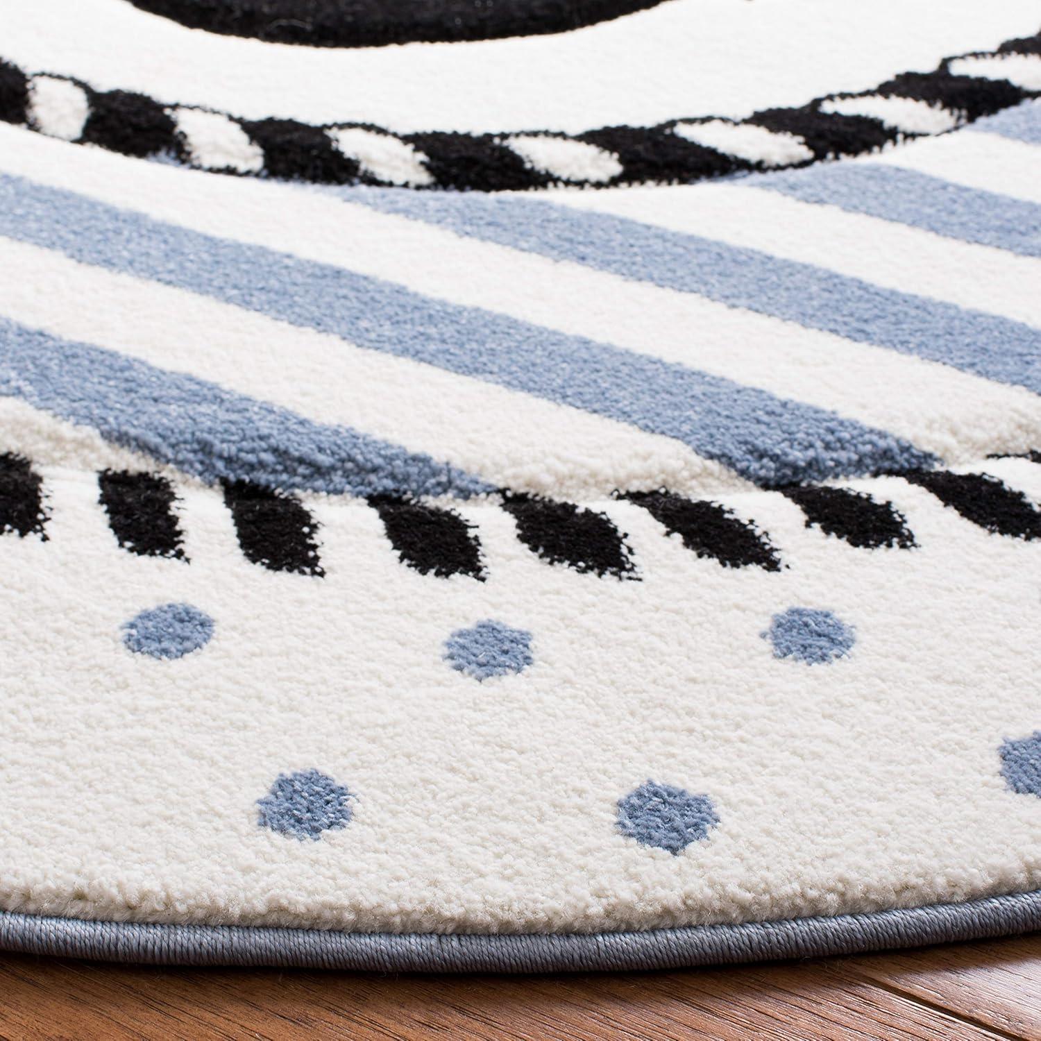 image:imageSAFAVIEH Carousel Kids Collection Accent Rug 4 x 6 Ivory amp Navy NonShedding amp Easy Care Ideal for High Traffic Areas for Boys amp Girls in Playroom Nursery Bedroom CRK124AIvoryNavy