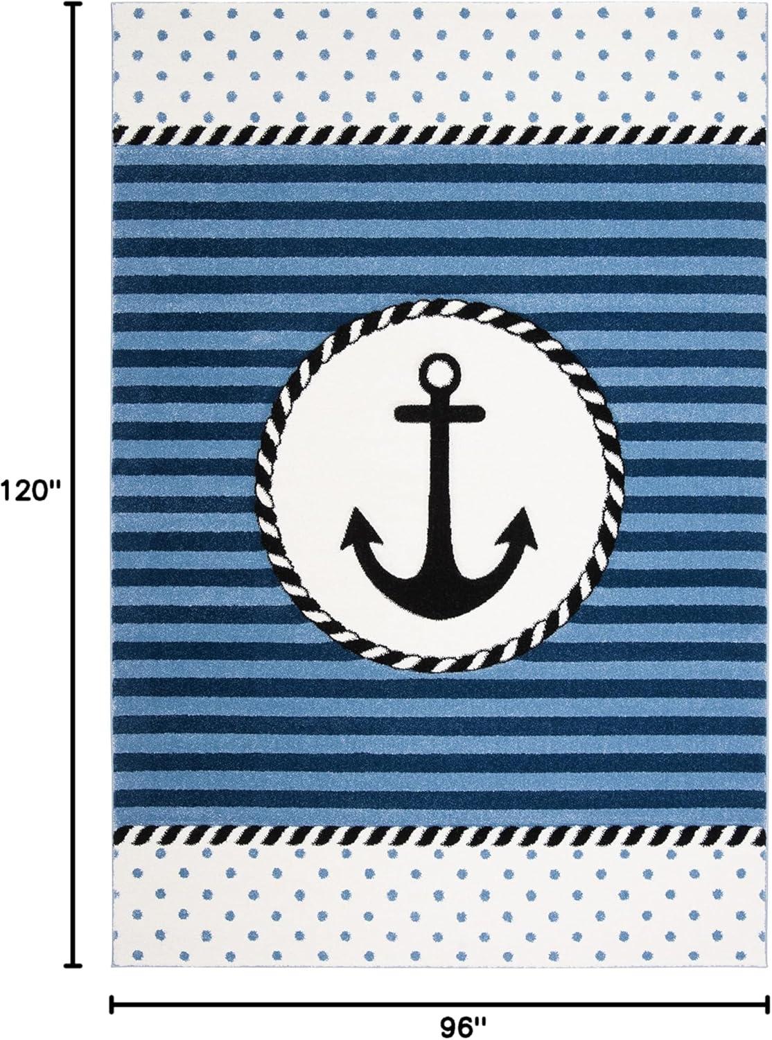 image:imageSAFAVIEH Carousel Kids Collection Accent Rug 4 x 6 Ivory amp Navy NonShedding amp Easy Care Ideal for High Traffic Areas for Boys amp Girls in Playroom Nursery Bedroom CRK124ANavyIvory