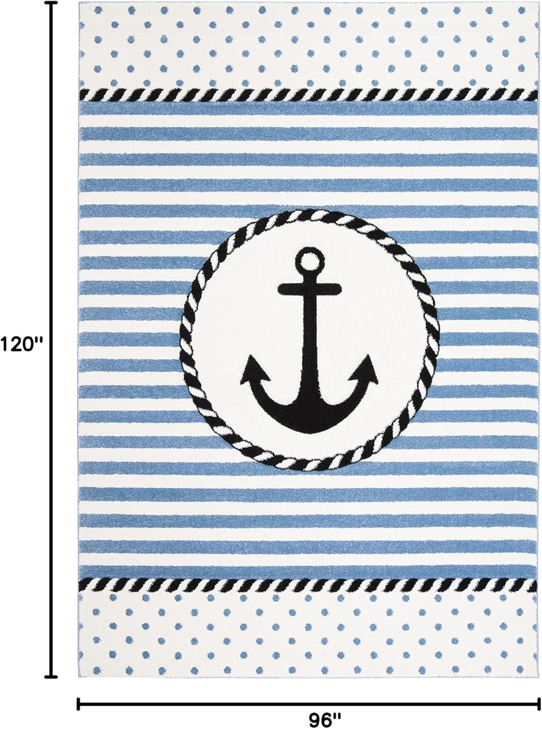 image:imageSAFAVIEH Carousel Kids Collection Accent Rug 4 x 6 Ivory amp Navy NonShedding amp Easy Care Ideal for High Traffic Areas for Boys amp Girls in Playroom Nursery Bedroom CRK124AIvoryNavy