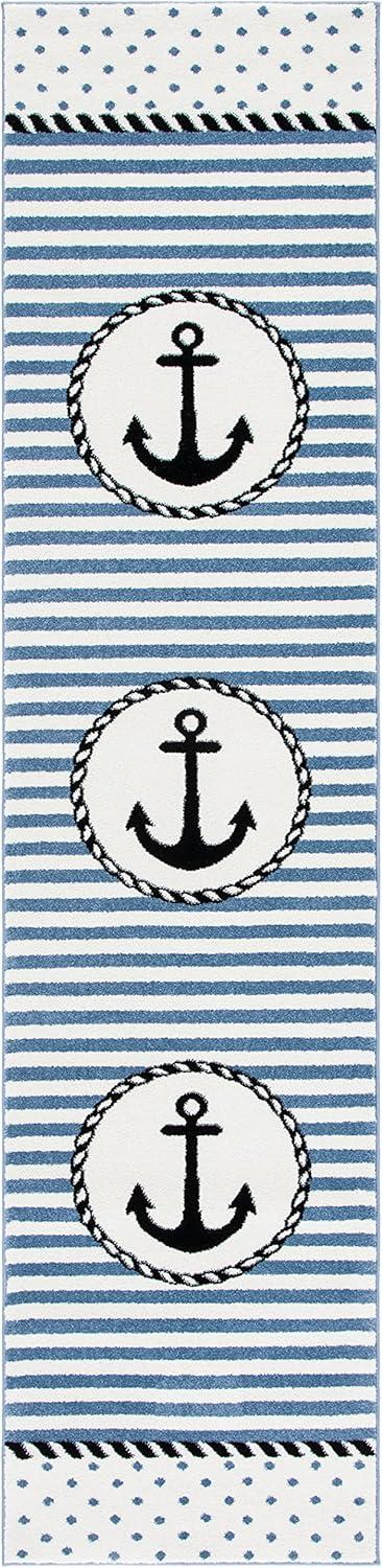 image:imageSAFAVIEH Carousel Kids Collection Accent Rug 4 x 6 Ivory amp Navy NonShedding amp Easy Care Ideal for High Traffic Areas for Boys amp Girls in Playroom Nursery Bedroom CRK124AIvoryNavy