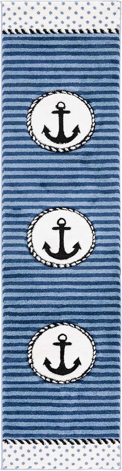 image:imageSAFAVIEH Carousel Kids Collection Accent Rug 4 x 6 Ivory amp Navy NonShedding amp Easy Care Ideal for High Traffic Areas for Boys amp Girls in Playroom Nursery Bedroom CRK124ANavyIvory