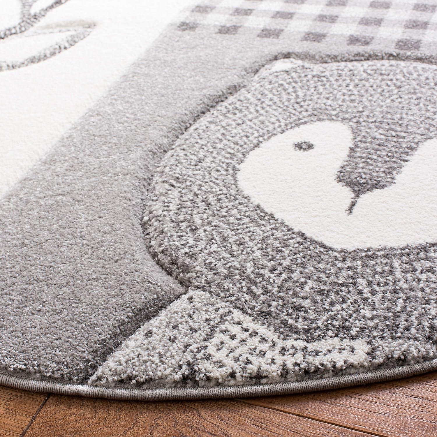 image:imageSAFAVIEH Carousel Kids Collection Area Rug 53 x 76 Grey amp Ivory Animal Design NonShedding amp Easy Care Ideal for High Traffic Areas for Boys amp Girls in Playroom Nursery Bedroom CRK188BGreyIvory