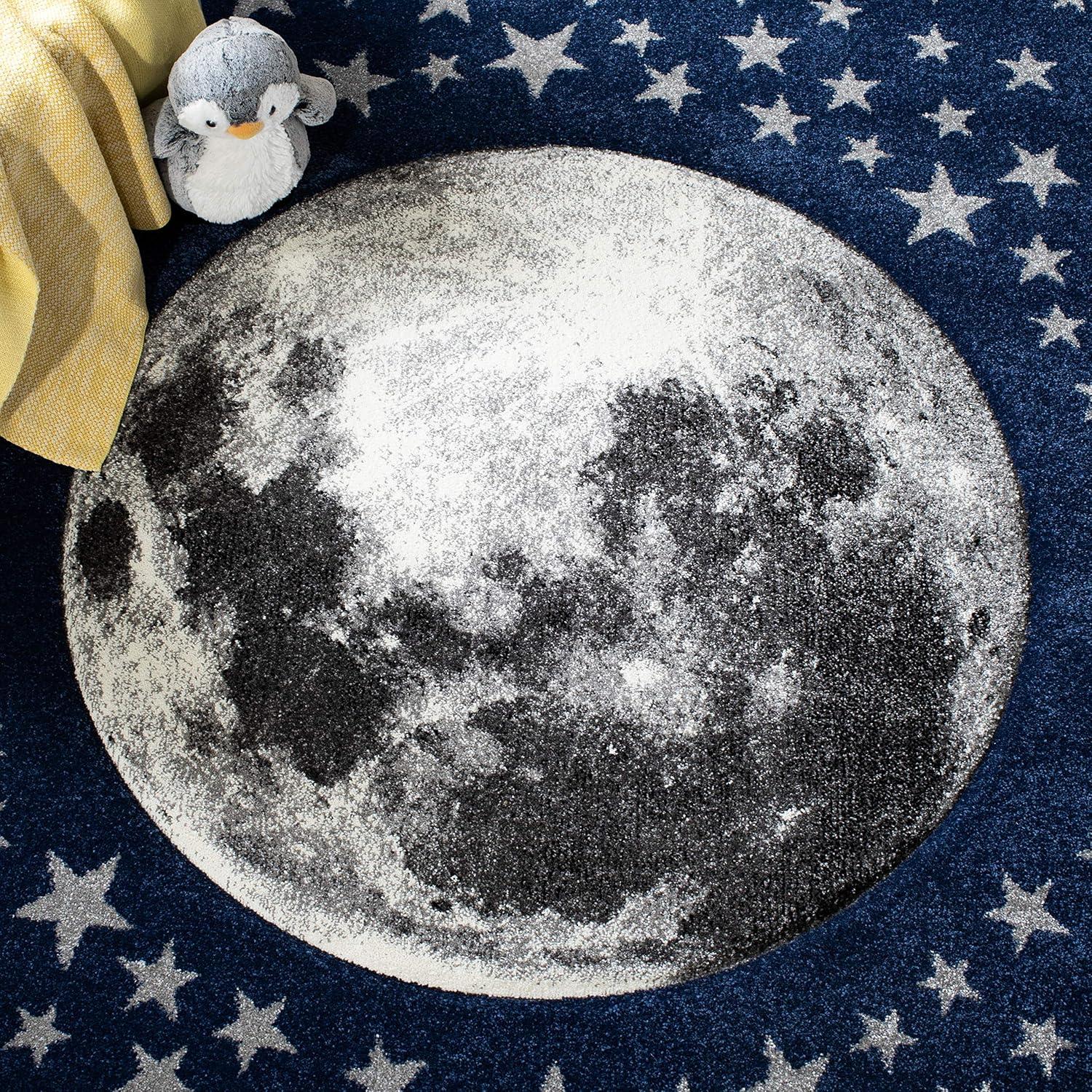 image:imageSAFAVIEH Carousel Kids Collection Area Rug 53 x 76 Light Grey amp White NonShedding amp Easy Care Ideal for High Traffic Areas for Boys amp Girls in Playroom Nursery Bedroom CRK135FNavyGrey