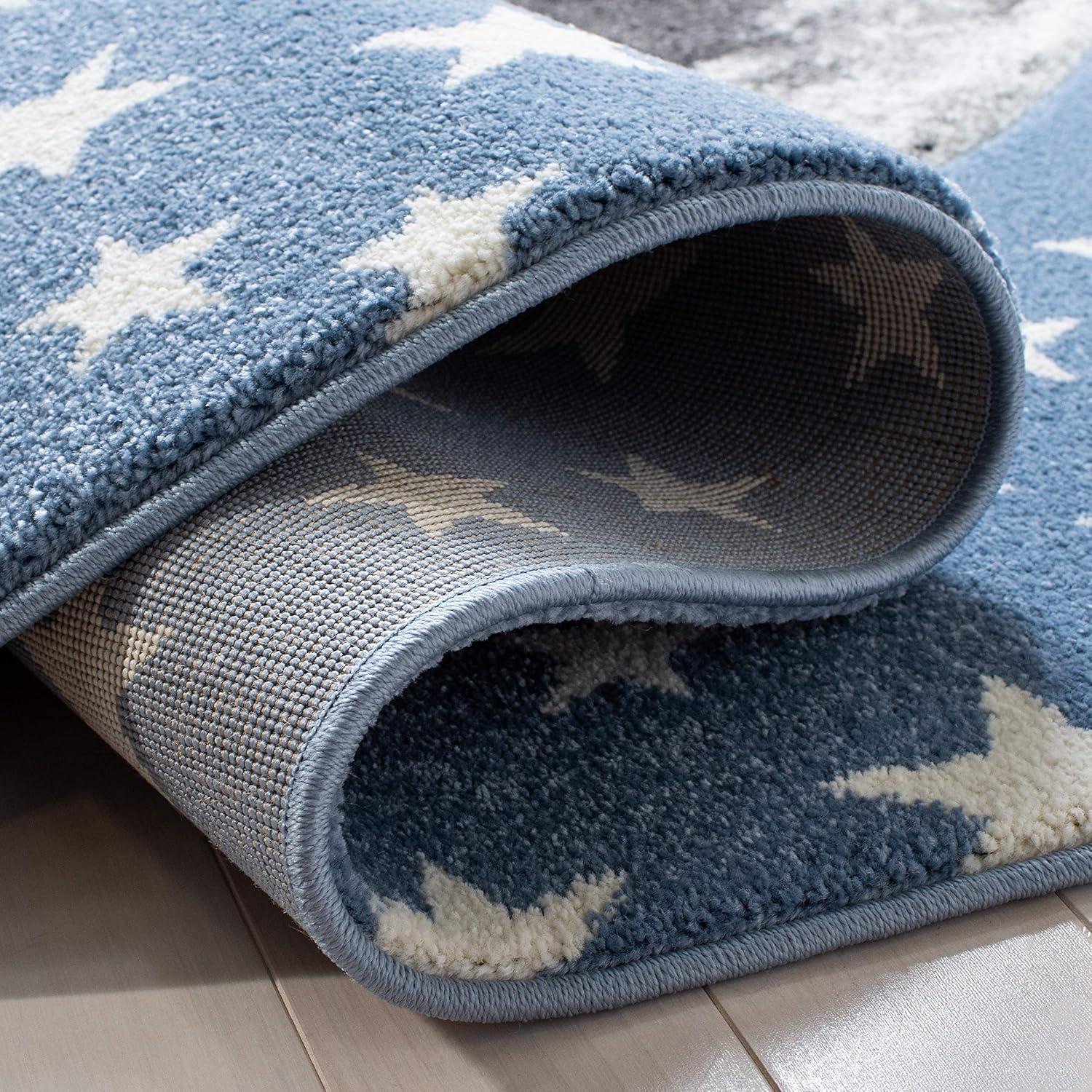 image:imageSAFAVIEH Carousel Kids Collection Area Rug 53 x 76 Light Grey amp White NonShedding amp Easy Care Ideal for High Traffic Areas for Boys amp Girls in Playroom Nursery Bedroom CRK135FLight BlueGrey