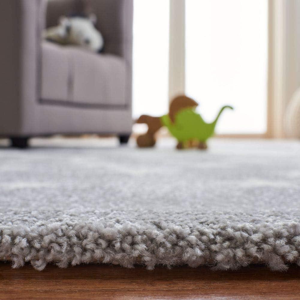 image:imageSAFAVIEH Carousel Kids Collection Area Rug 53 x 76 Light Grey amp White NonShedding amp Easy Care Ideal for High Traffic Areas for Boys amp Girls in Playroom Nursery Bedroom CRK135FLight GreyWhite