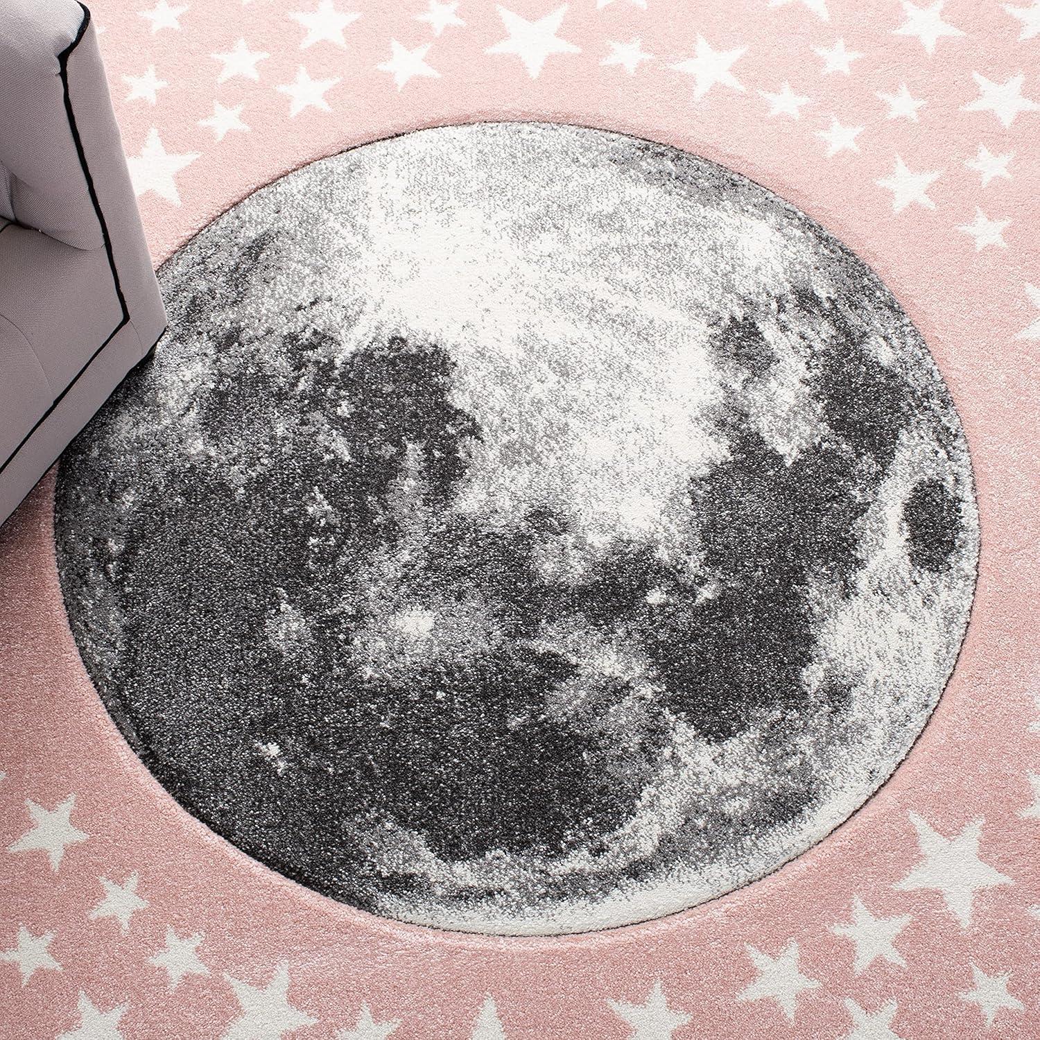 image:imageSAFAVIEH Carousel Kids Collection Area Rug 53 x 76 Light Grey amp White NonShedding amp Easy Care Ideal for High Traffic Areas for Boys amp Girls in Playroom Nursery Bedroom CRK135FPinkGrey