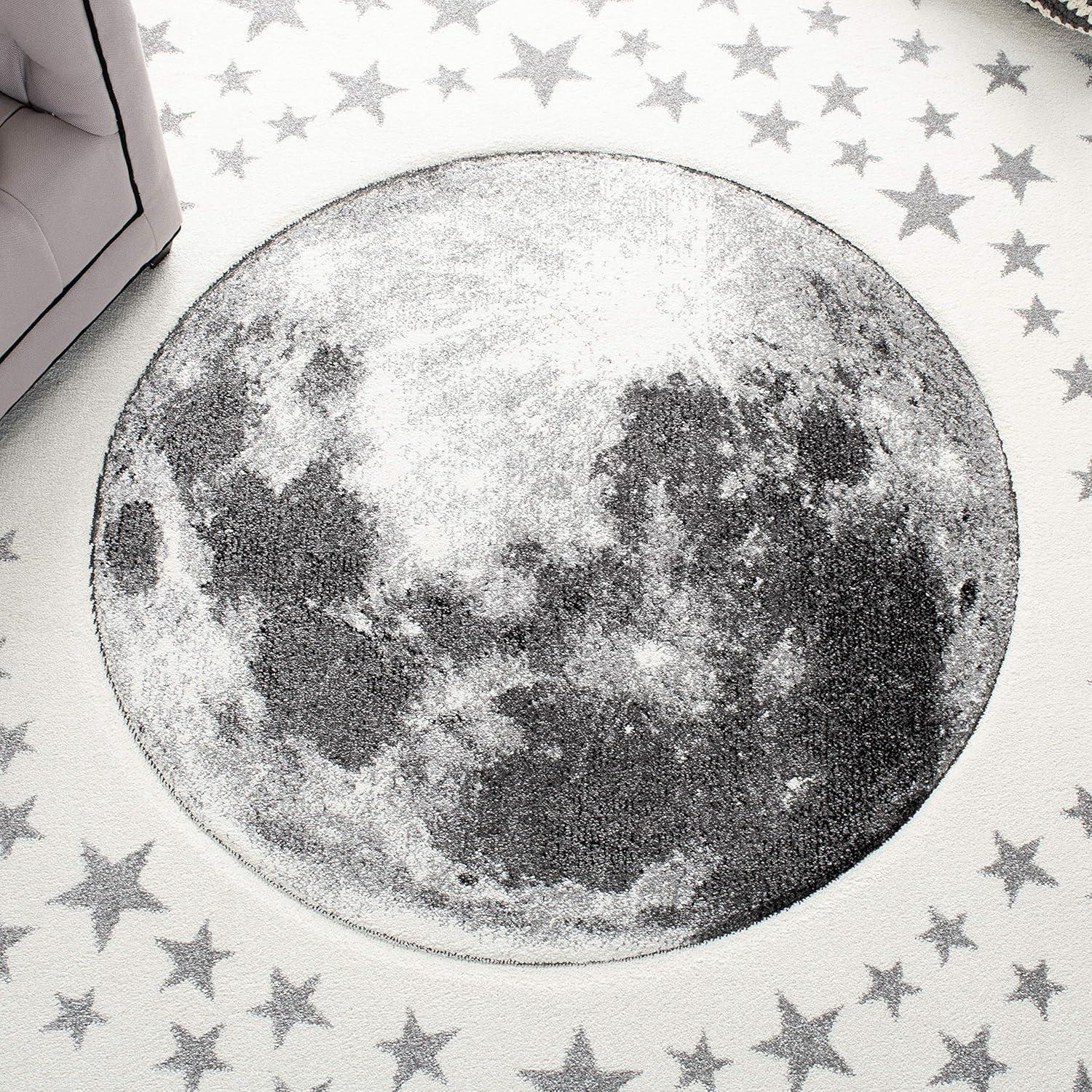 image:imageSAFAVIEH Carousel Kids Collection Area Rug 53 x 76 Light Grey amp White NonShedding amp Easy Care Ideal for High Traffic Areas for Boys amp Girls in Playroom Nursery Bedroom CRK135FIvoryGrey