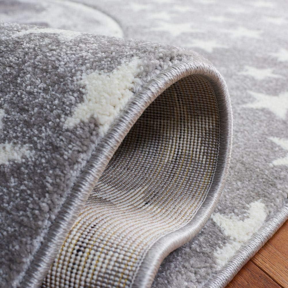 image:imageSAFAVIEH Carousel Kids Collection Area Rug 53 x 76 Light Grey amp White NonShedding amp Easy Care Ideal for High Traffic Areas for Boys amp Girls in Playroom Nursery Bedroom CRK135FLight GreyWhite