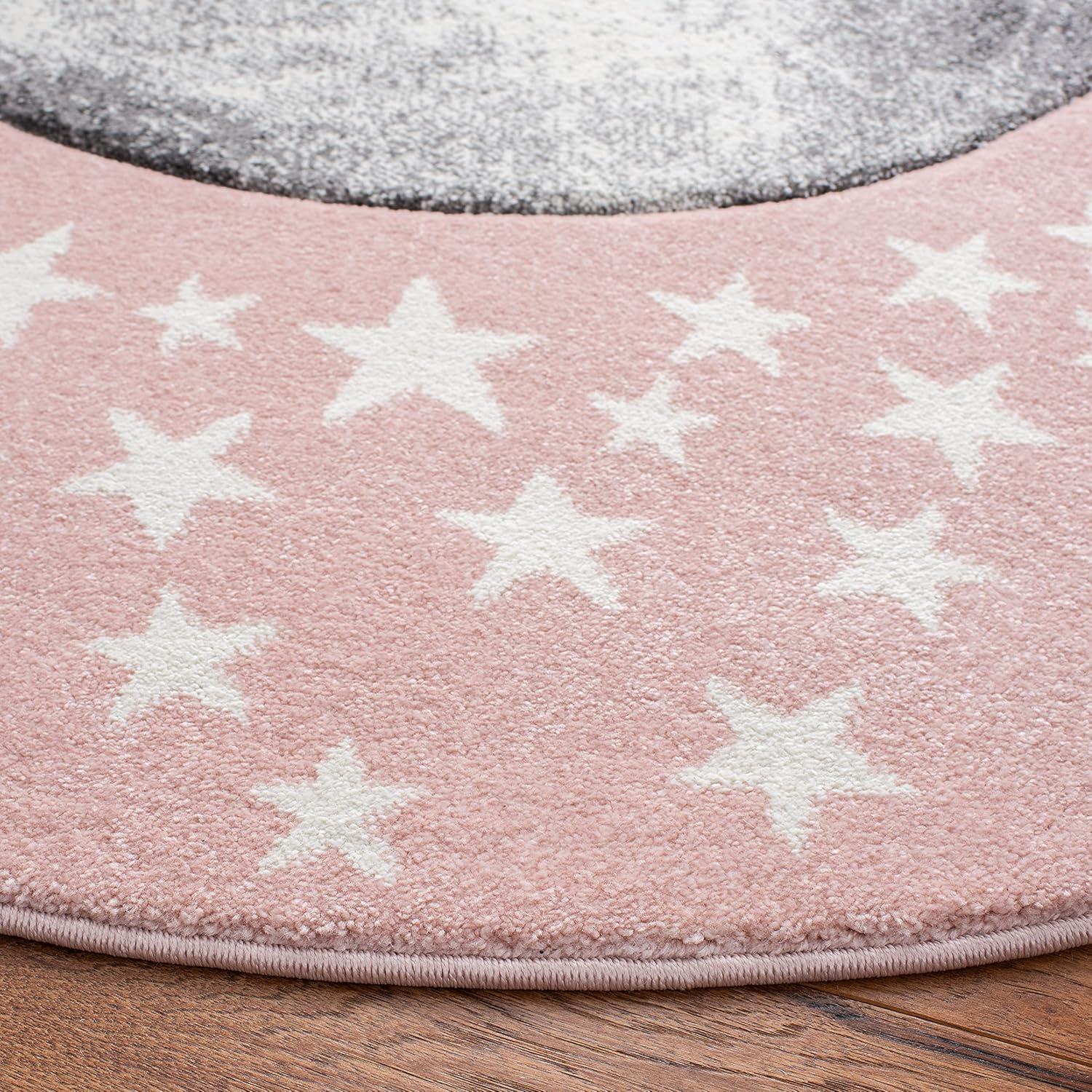 image:imageSAFAVIEH Carousel Kids Collection Area Rug 53 x 76 Light Grey amp White NonShedding amp Easy Care Ideal for High Traffic Areas for Boys amp Girls in Playroom Nursery Bedroom CRK135FPinkGrey