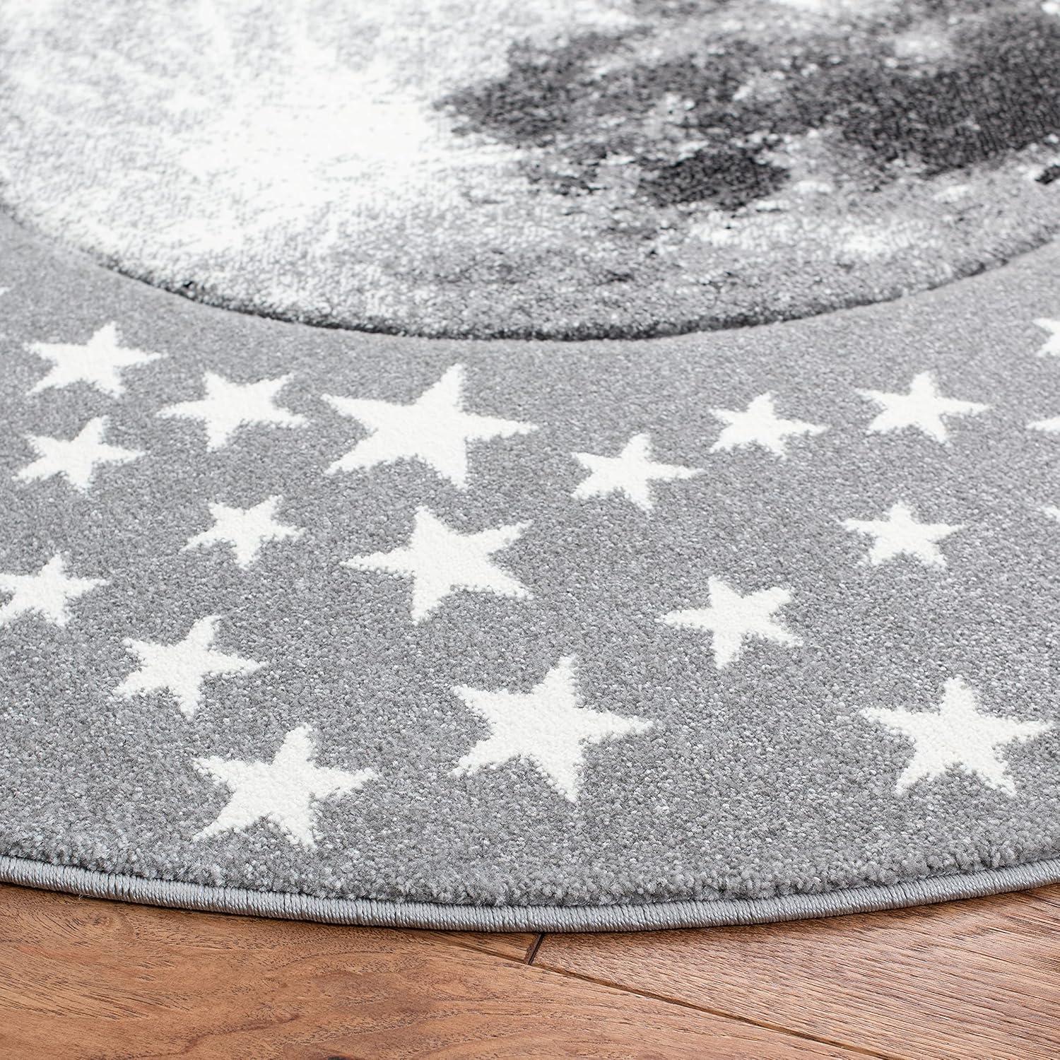 image:imageSAFAVIEH Carousel Kids Collection Area Rug 53 x 76 Light Grey amp White NonShedding amp Easy Care Ideal for High Traffic Areas for Boys amp Girls in Playroom Nursery Bedroom CRK135FLight GreyWhite