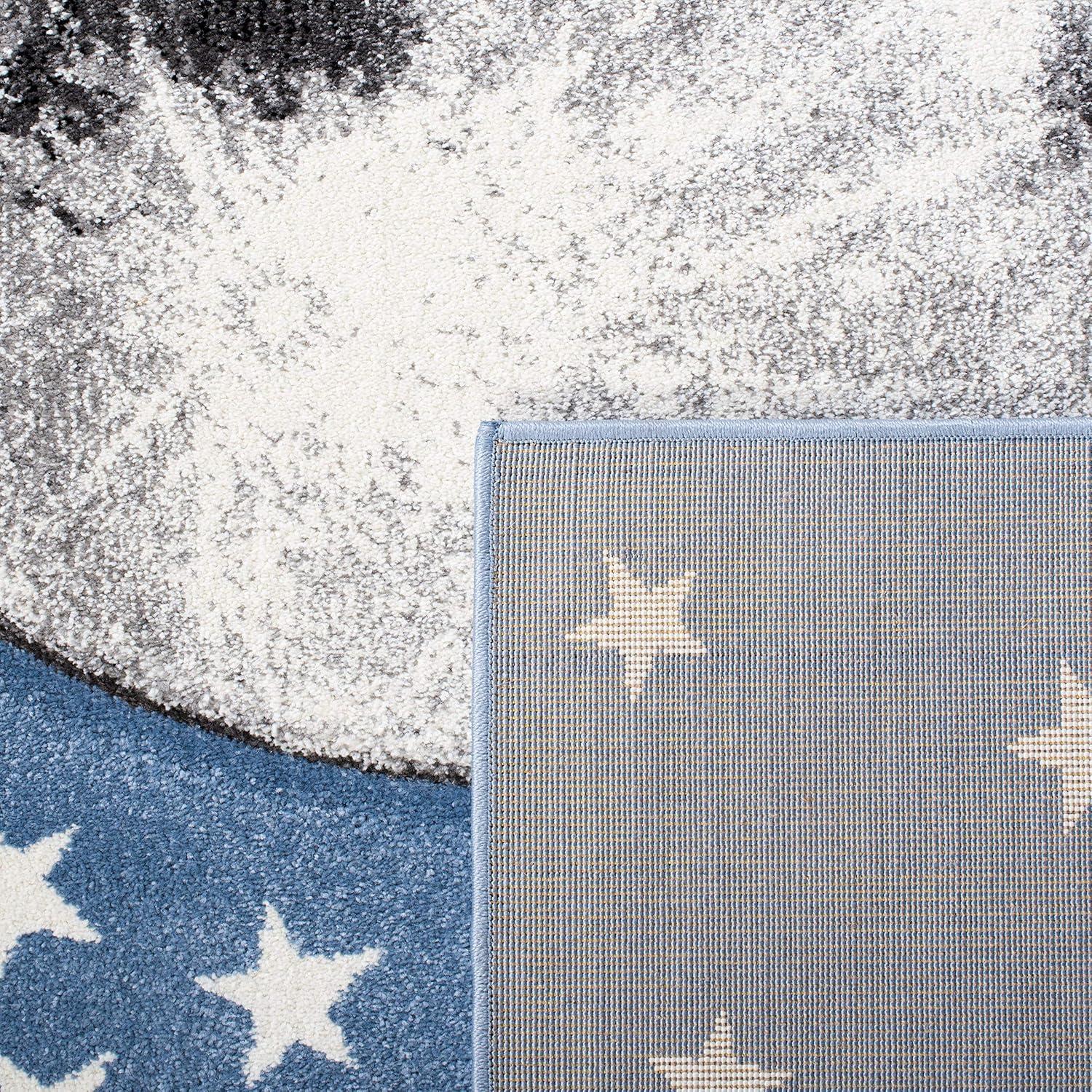 image:imageSAFAVIEH Carousel Kids Collection Area Rug 53 x 76 Light Grey amp White NonShedding amp Easy Care Ideal for High Traffic Areas for Boys amp Girls in Playroom Nursery Bedroom CRK135FLight BlueGrey