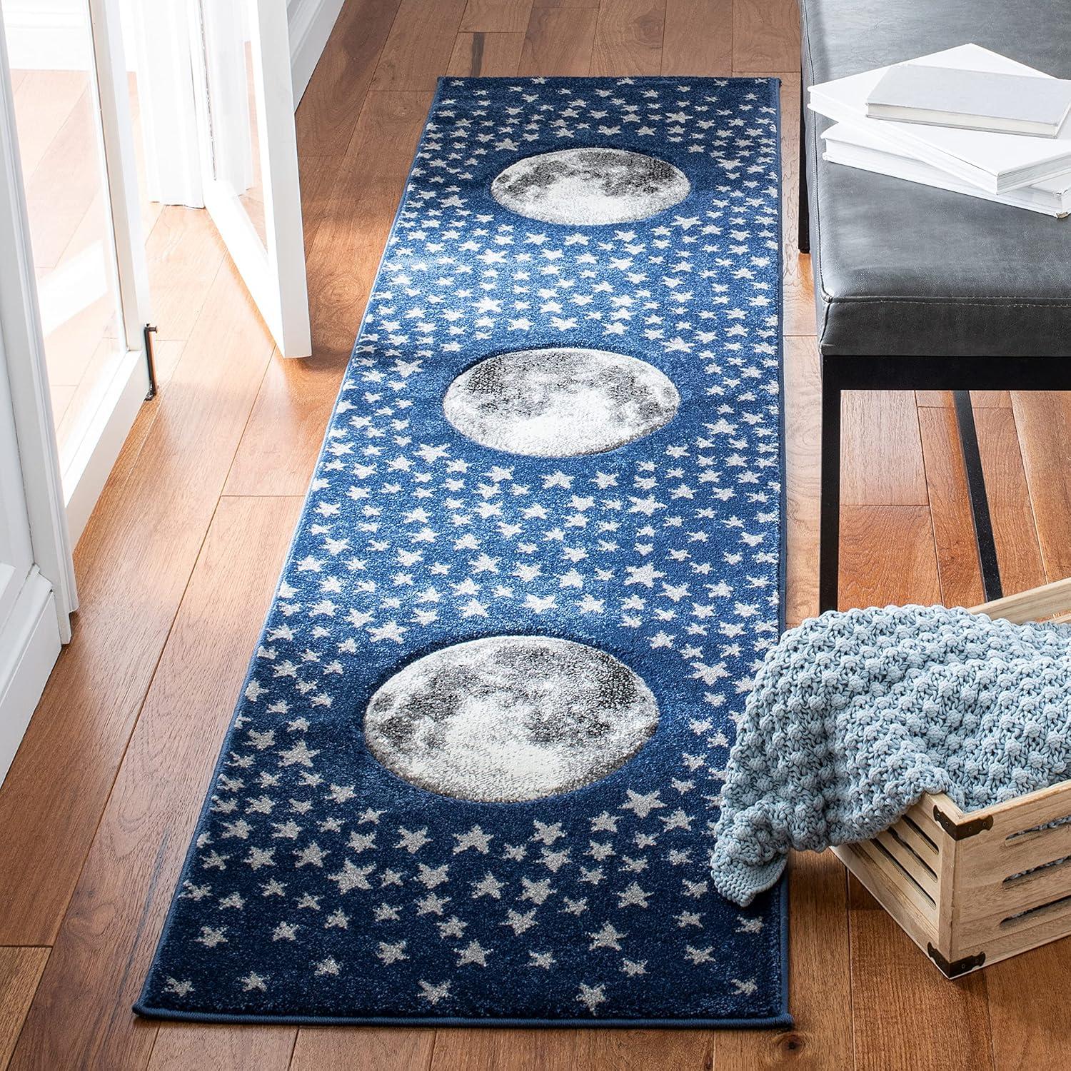 image:imageSAFAVIEH Carousel Kids Collection Area Rug 53 x 76 Light Grey amp White NonShedding amp Easy Care Ideal for High Traffic Areas for Boys amp Girls in Playroom Nursery Bedroom CRK135FNavyGrey