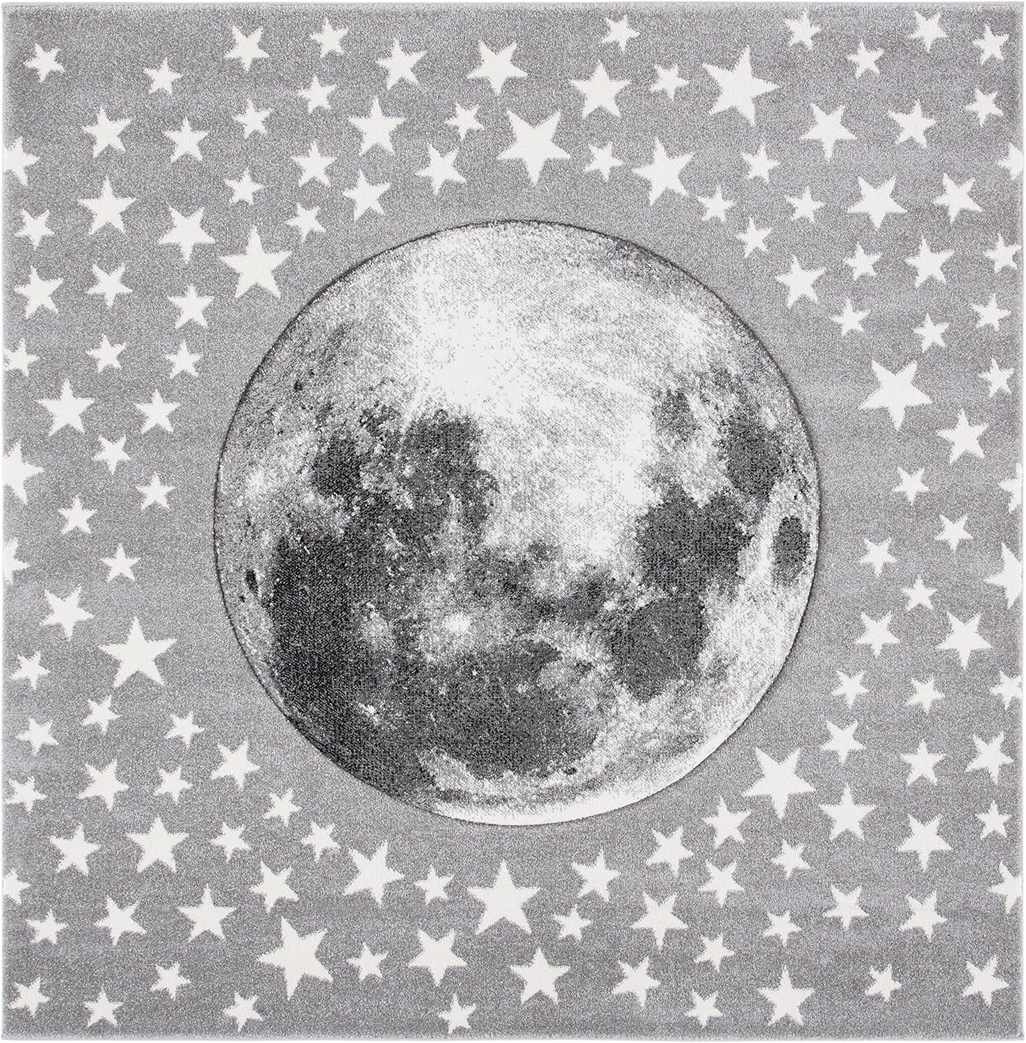 image:imageSAFAVIEH Carousel Kids Collection Area Rug 53 x 76 Light Grey amp White NonShedding amp Easy Care Ideal for High Traffic Areas for Boys amp Girls in Playroom Nursery Bedroom CRK135FLight GreyWhite