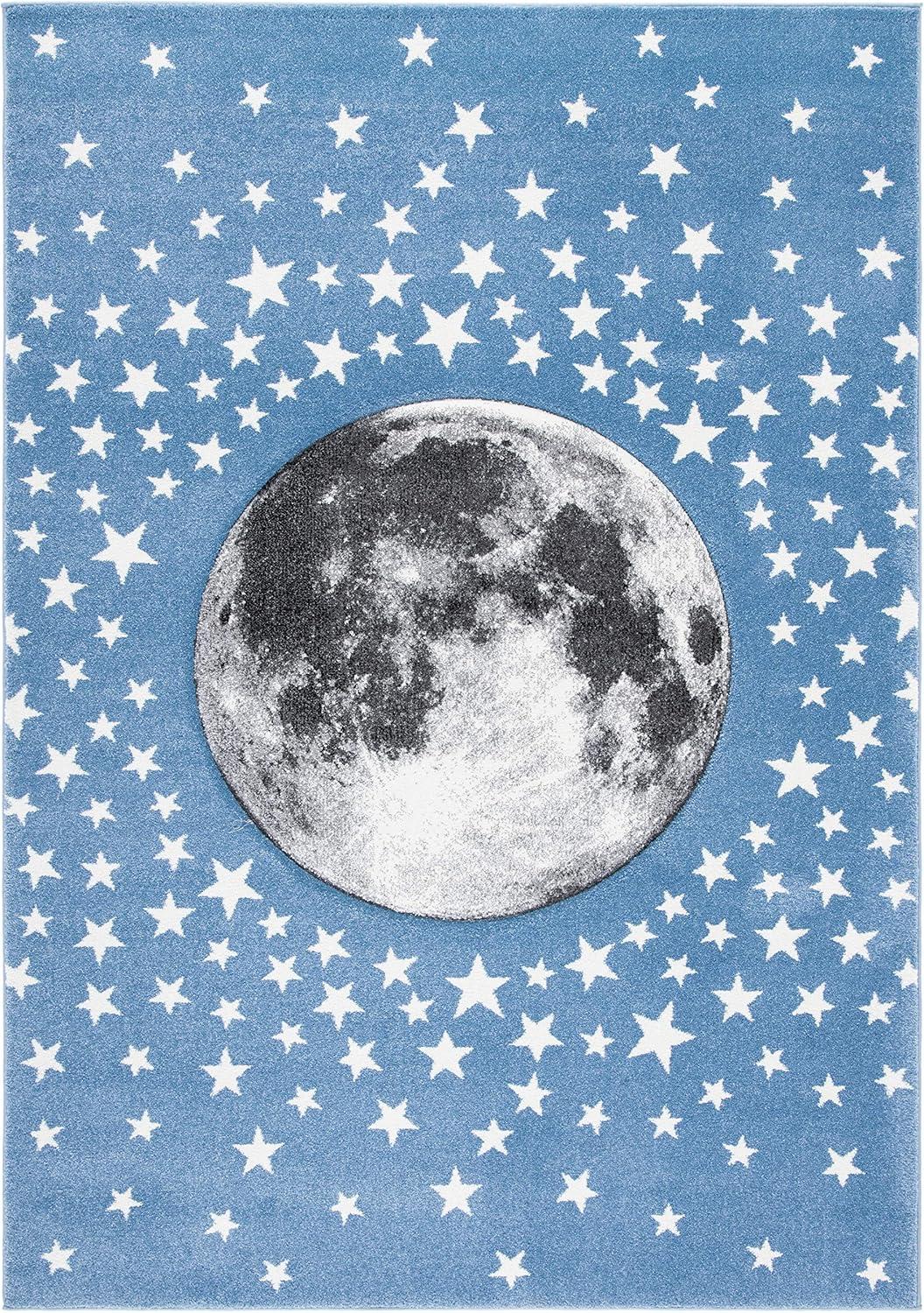 image:imageSAFAVIEH Carousel Kids Collection Area Rug 53 x 76 Light Grey amp White NonShedding amp Easy Care Ideal for High Traffic Areas for Boys amp Girls in Playroom Nursery Bedroom CRK135FLight BlueGrey