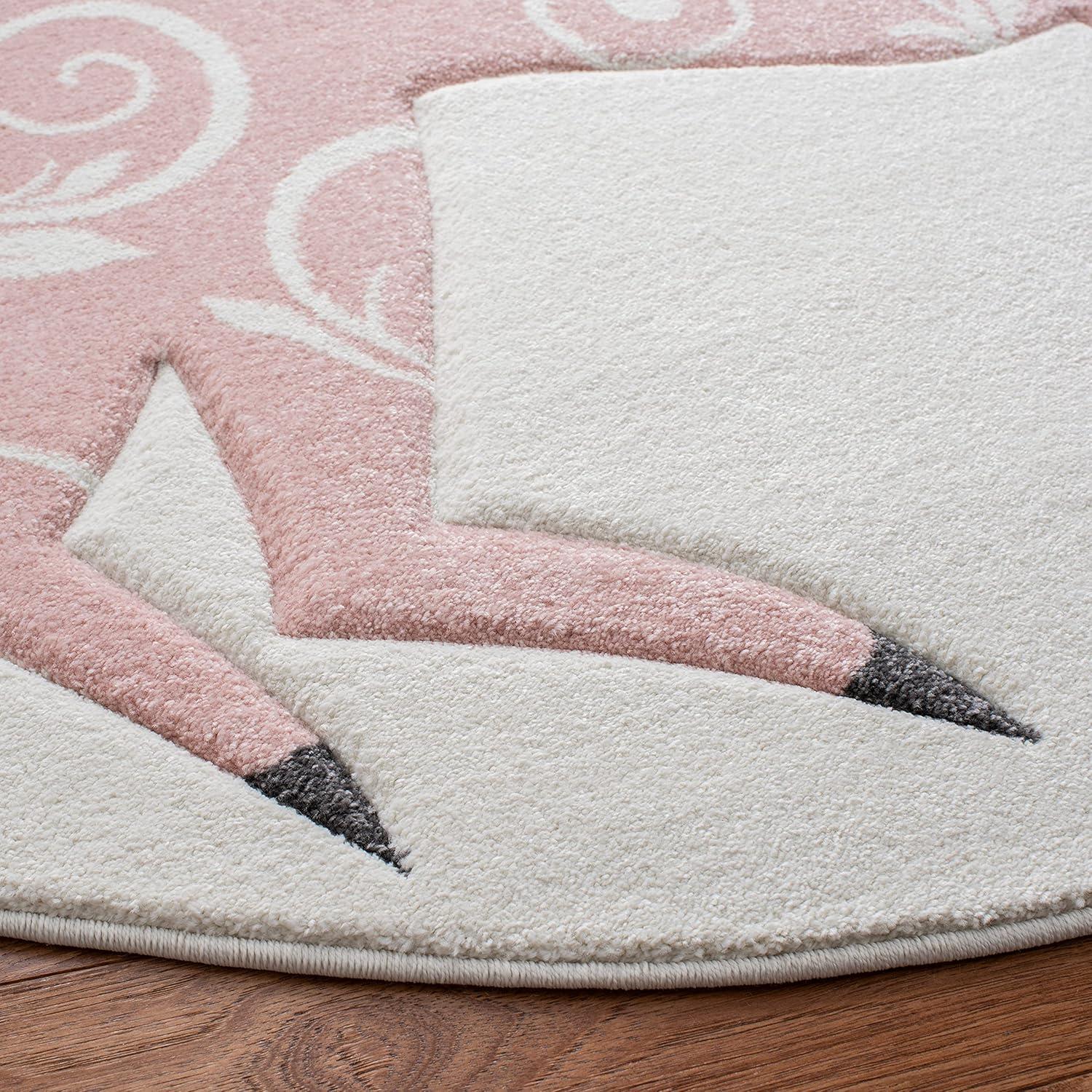 image:imageSAFAVIEH Carousel Kids Collection Area Rug 53 x 76 Pink amp Ivory NonShedding amp Easy Care Ideal for High Traffic Areas for Boys amp Girls in Playroom Nursery Bedroom CRK163PIvoryPink