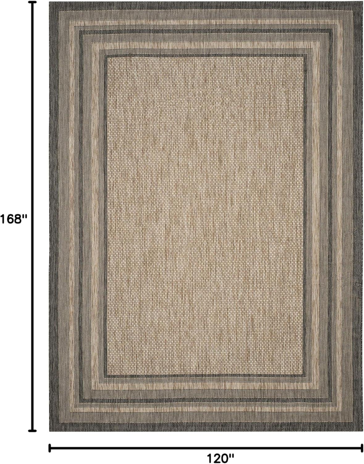 image:imageSAFAVIEH Courtyard Collection 8 x 10 Natural Black CY8475 Indoor Outdoor Patio Backyard Mudroom Area RugIvoryAqua