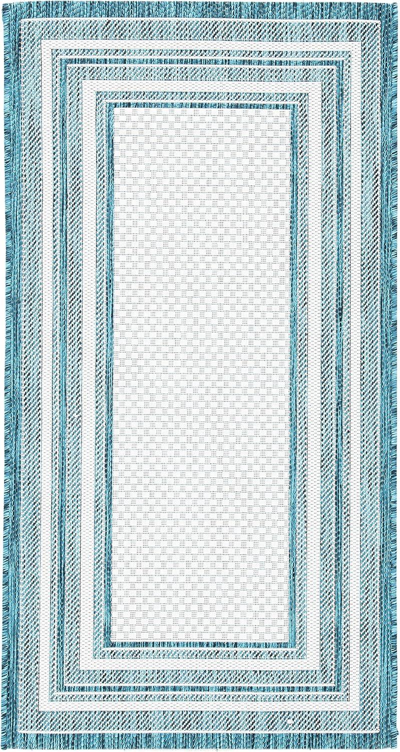 image:imageSAFAVIEH Courtyard Collection 8 x 10 Natural Black CY8475 Indoor Outdoor Patio Backyard Mudroom Area RugIvoryTeal