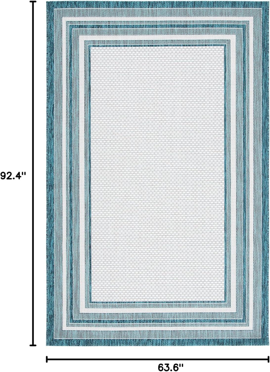 image:imageSAFAVIEH Courtyard Collection 8 x 10 Natural Black CY8475 Indoor Outdoor Patio Backyard Mudroom Area RugIvoryTeal