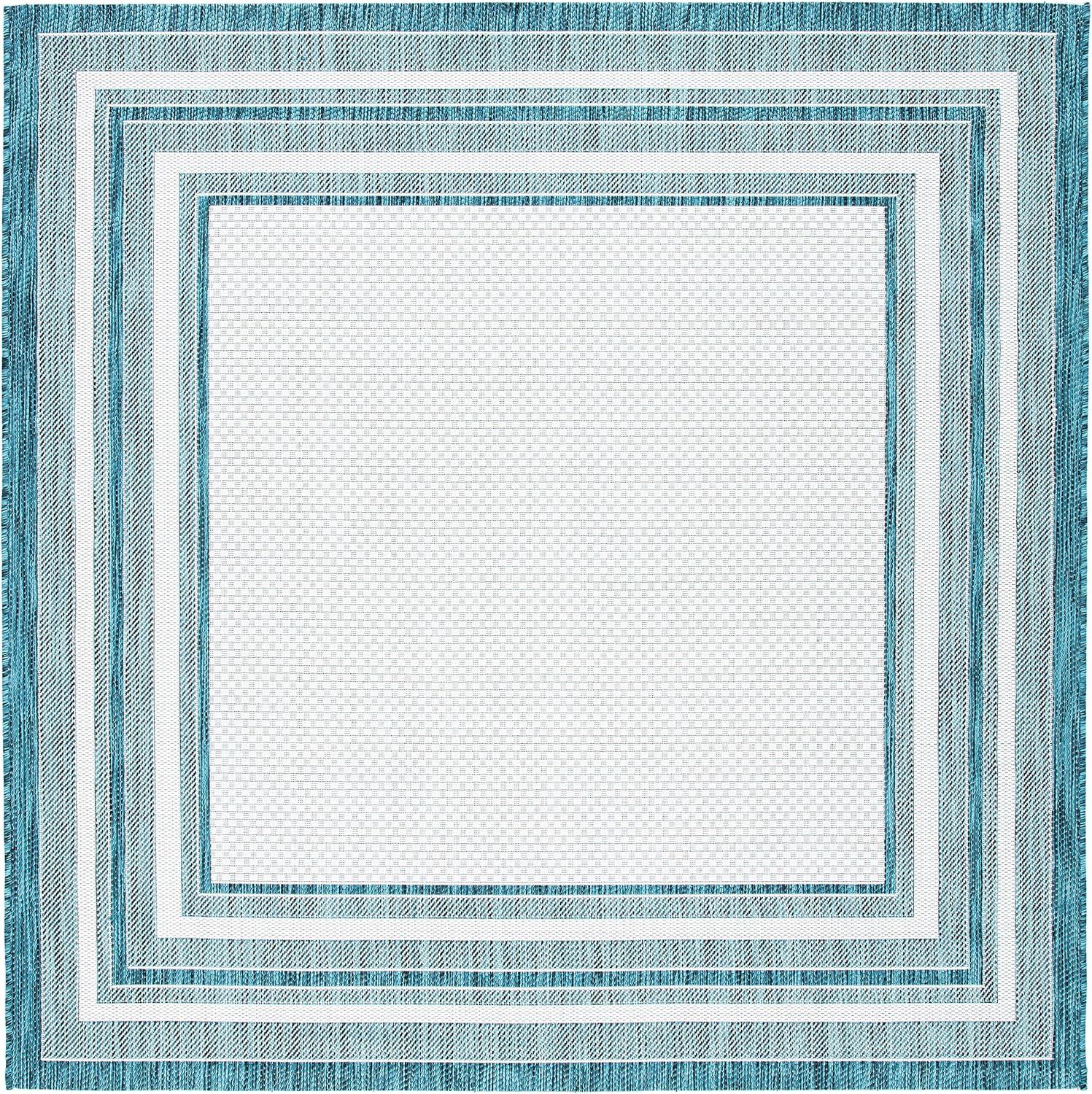 image:imageSAFAVIEH Courtyard Collection 8 x 10 Natural Black CY8475 Indoor Outdoor Patio Backyard Mudroom Area RugIvoryTeal
