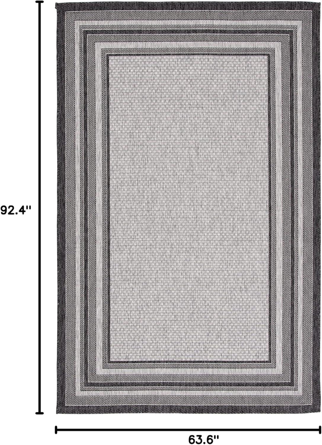 image:imageSAFAVIEH Courtyard Collection 8 x 10 Natural Black CY8475 Indoor Outdoor Patio Backyard Mudroom Area RugLight GreyBlack