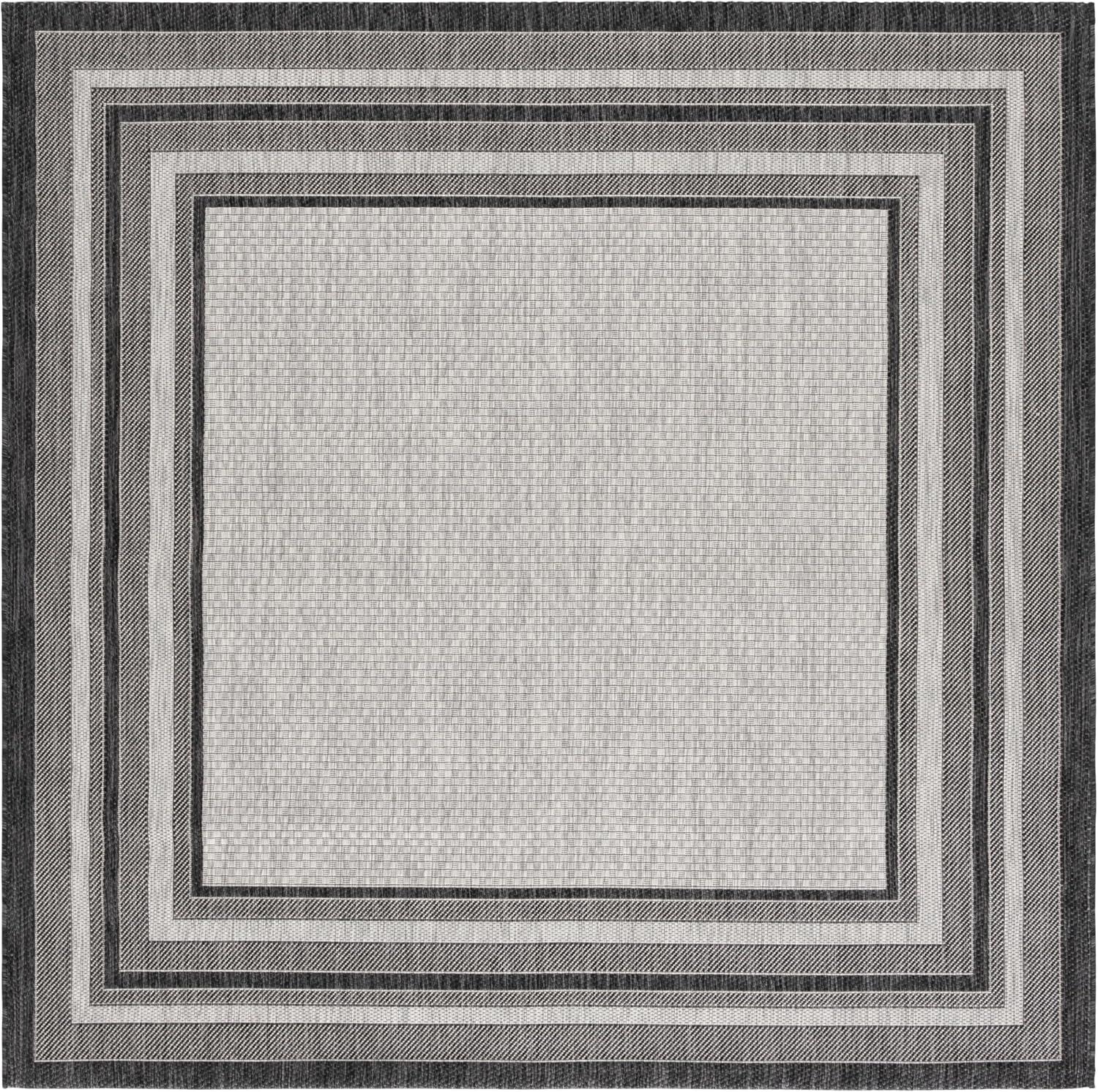image:imageSAFAVIEH Courtyard Collection 8 x 10 Natural Black CY8475 Indoor Outdoor Patio Backyard Mudroom Area RugLight GreyBlack