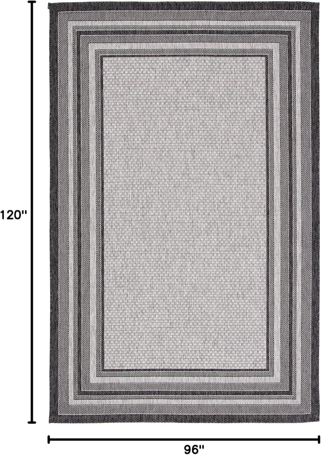 image:imageSAFAVIEH Courtyard Collection 8 x 10 Natural Black CY8475 Indoor Outdoor Patio Backyard Mudroom Area RugLight GreyBlack