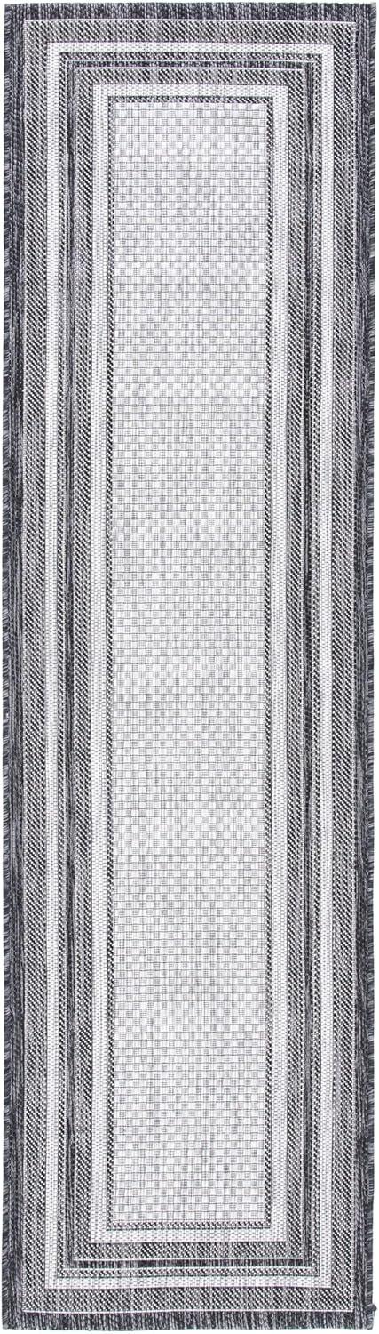 image:imageSAFAVIEH Courtyard Collection 8 x 10 Natural Black CY8475 Indoor Outdoor Patio Backyard Mudroom Area RugLight GreyBlack