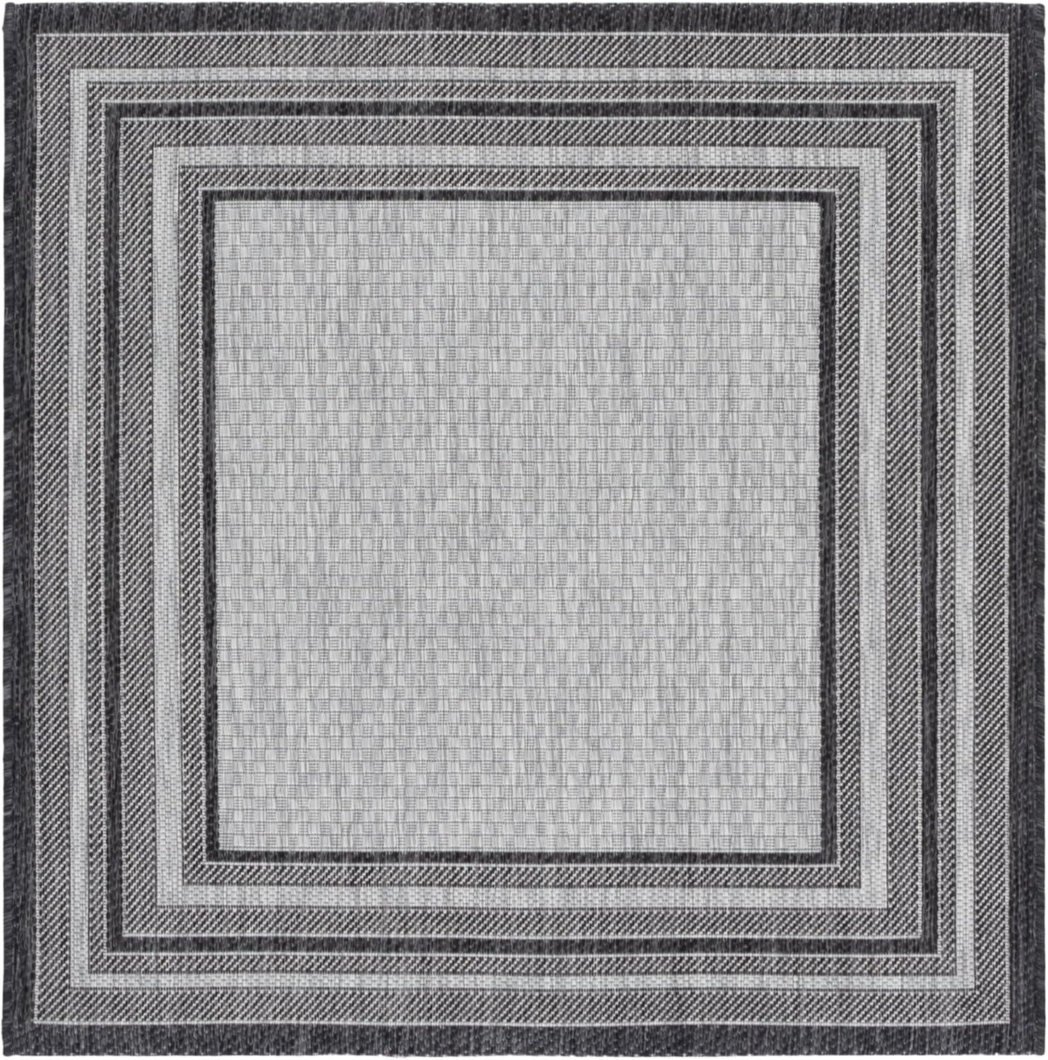 image:imageSAFAVIEH Courtyard Collection 8 x 10 Natural Black CY8475 Indoor Outdoor Patio Backyard Mudroom Area RugLight GreyBlack