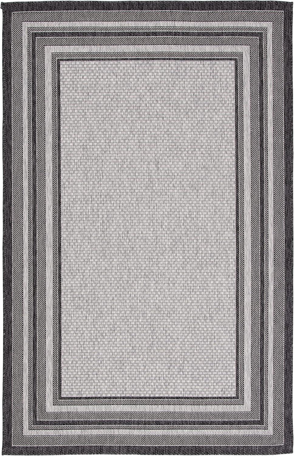 image:imageSAFAVIEH Courtyard Collection 8 x 10 Natural Black CY8475 Indoor Outdoor Patio Backyard Mudroom Area RugLight GreyBlack
