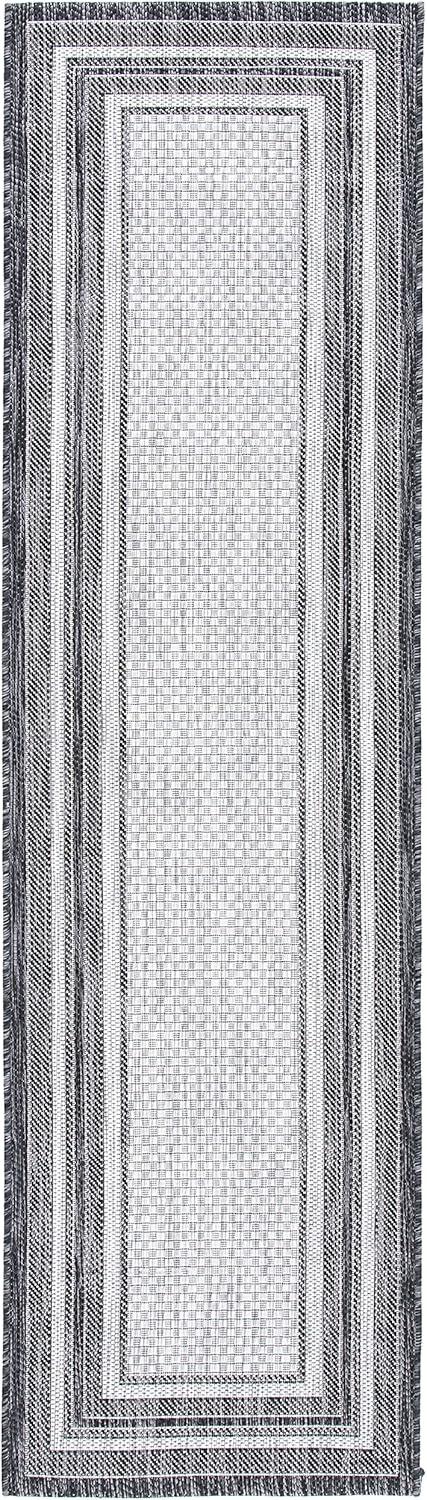 image:imageSAFAVIEH Courtyard Collection 8 x 10 Natural Black CY8475 Indoor Outdoor Patio Backyard Mudroom Area RugLight GreyBlack
