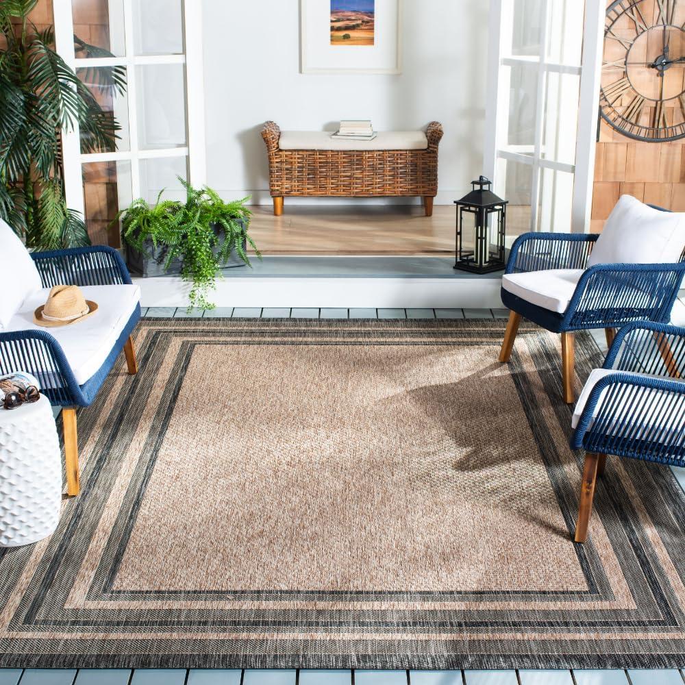 image:imageSAFAVIEH Courtyard Collection 8 x 10 Natural Black CY8475 Indoor Outdoor Patio Backyard Mudroom Area RugNaturalBlack