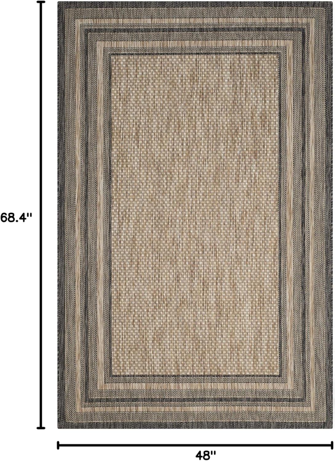 image:imageSAFAVIEH Courtyard Collection 8 x 10 Natural Black CY8475 Indoor Outdoor Patio Backyard Mudroom Area RugNaturalBlack