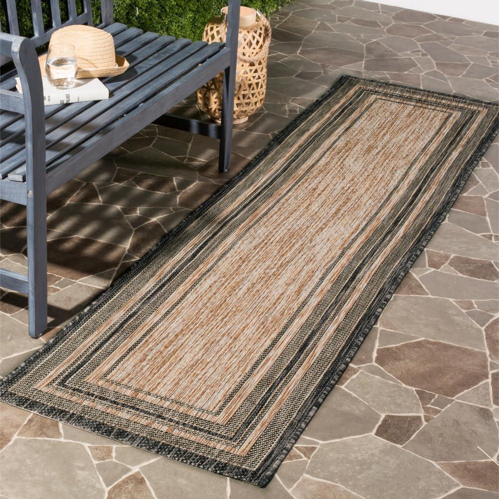 image:imageSAFAVIEH Courtyard Collection 8 x 10 Natural Black CY8475 Indoor Outdoor Patio Backyard Mudroom Area RugNaturalBlack