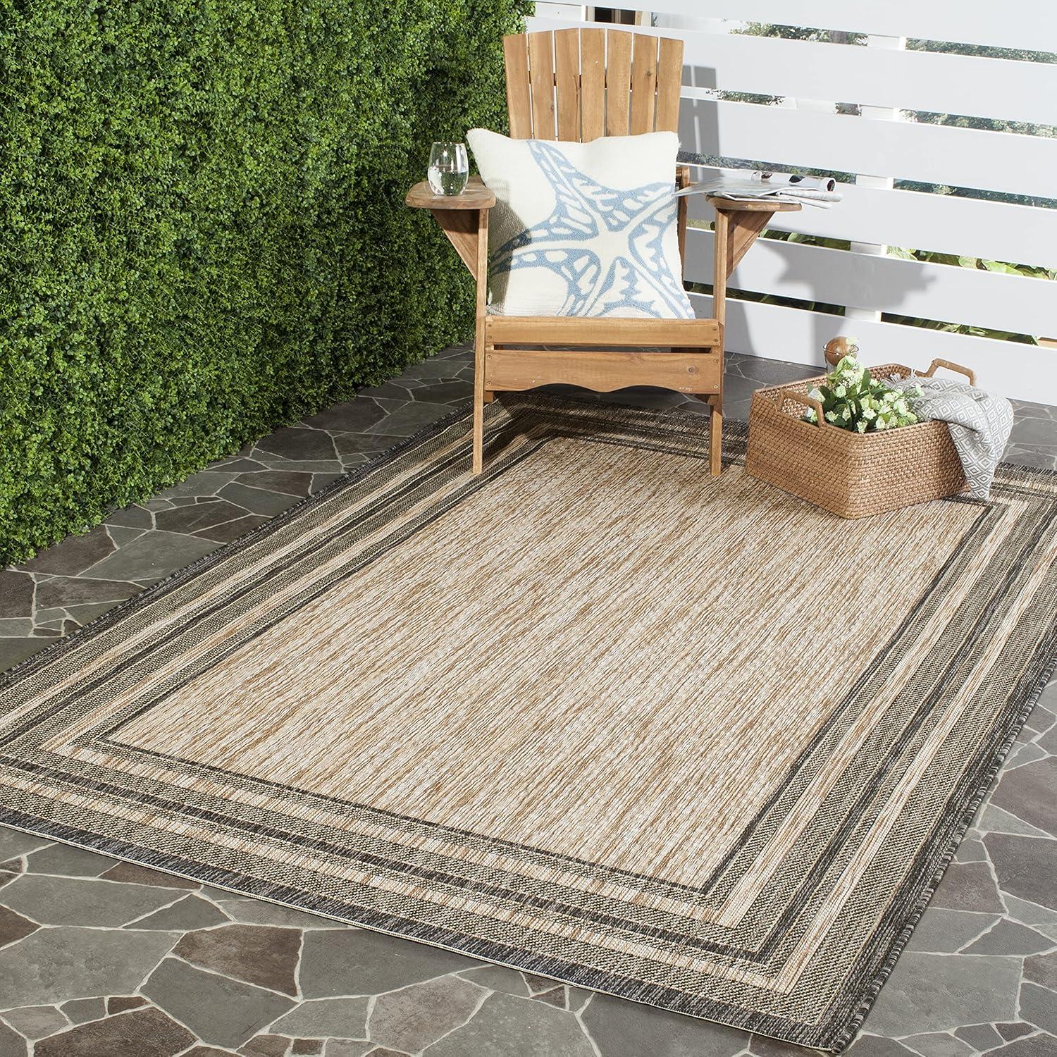 image:imageSAFAVIEH Courtyard Collection 8 x 10 Natural Black CY8475 Indoor Outdoor Patio Backyard Mudroom Area RugNaturalBlack