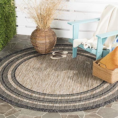 image:imageSAFAVIEH Courtyard Collection 8 x 10 Natural Black CY8475 Indoor Outdoor Patio Backyard Mudroom Area RugNaturalBlack