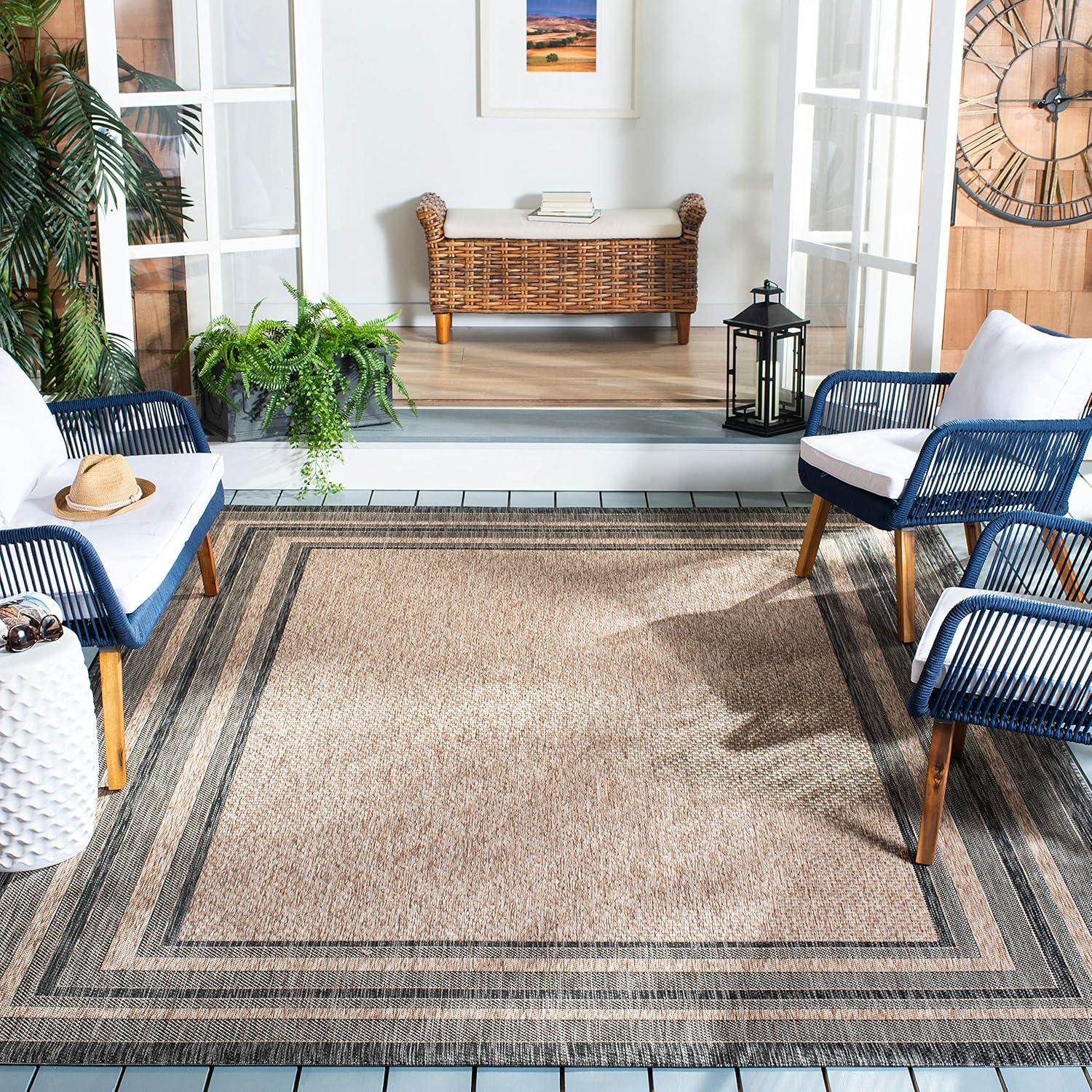 image:imageSAFAVIEH Courtyard Collection 8 x 10 Natural Black CY8475 Indoor Outdoor Patio Backyard Mudroom Area RugNaturalBlack