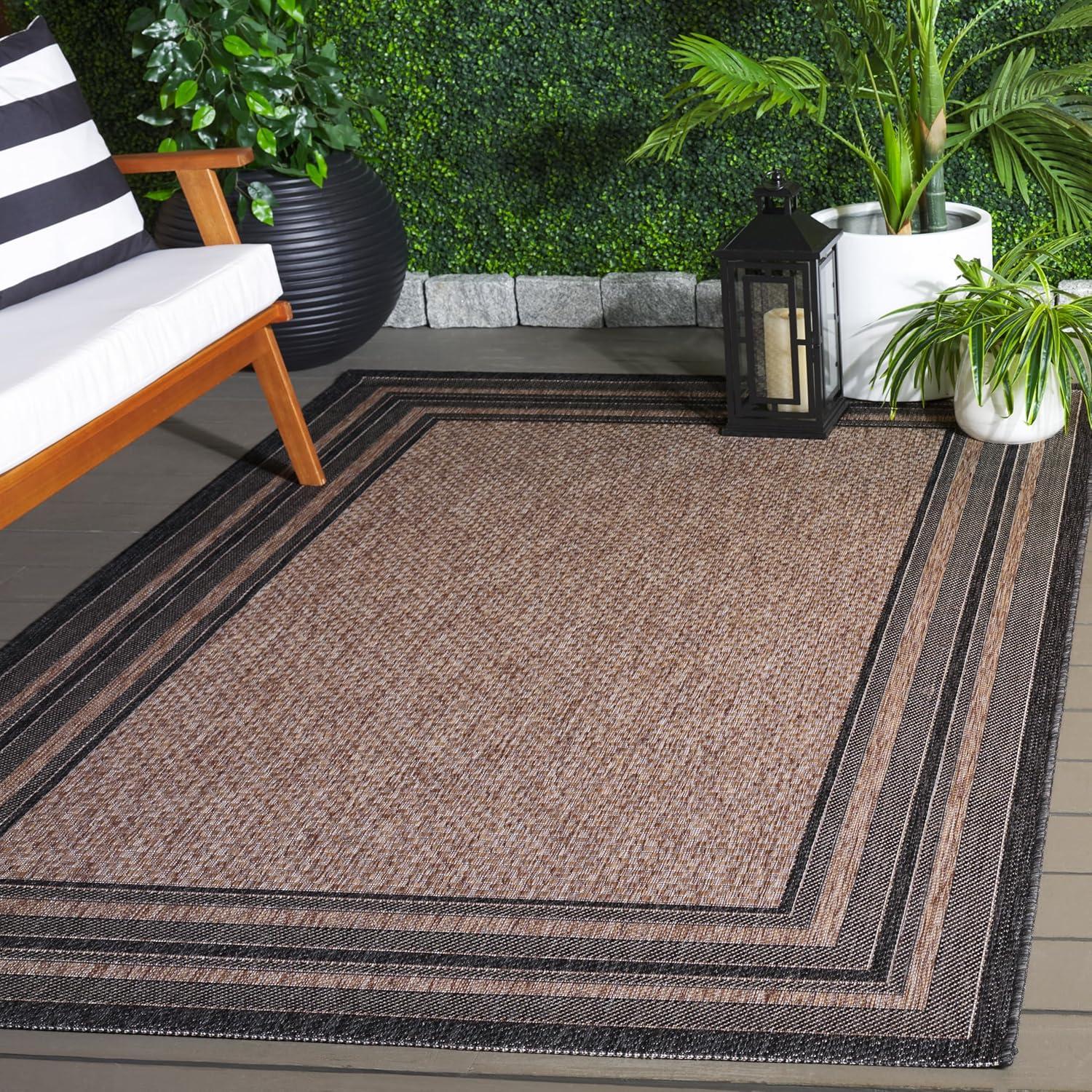 image:imageSAFAVIEH Courtyard Collection 8 x 10 Natural Black CY8475 Indoor Outdoor Patio Backyard Mudroom Area RugNaturalBlack