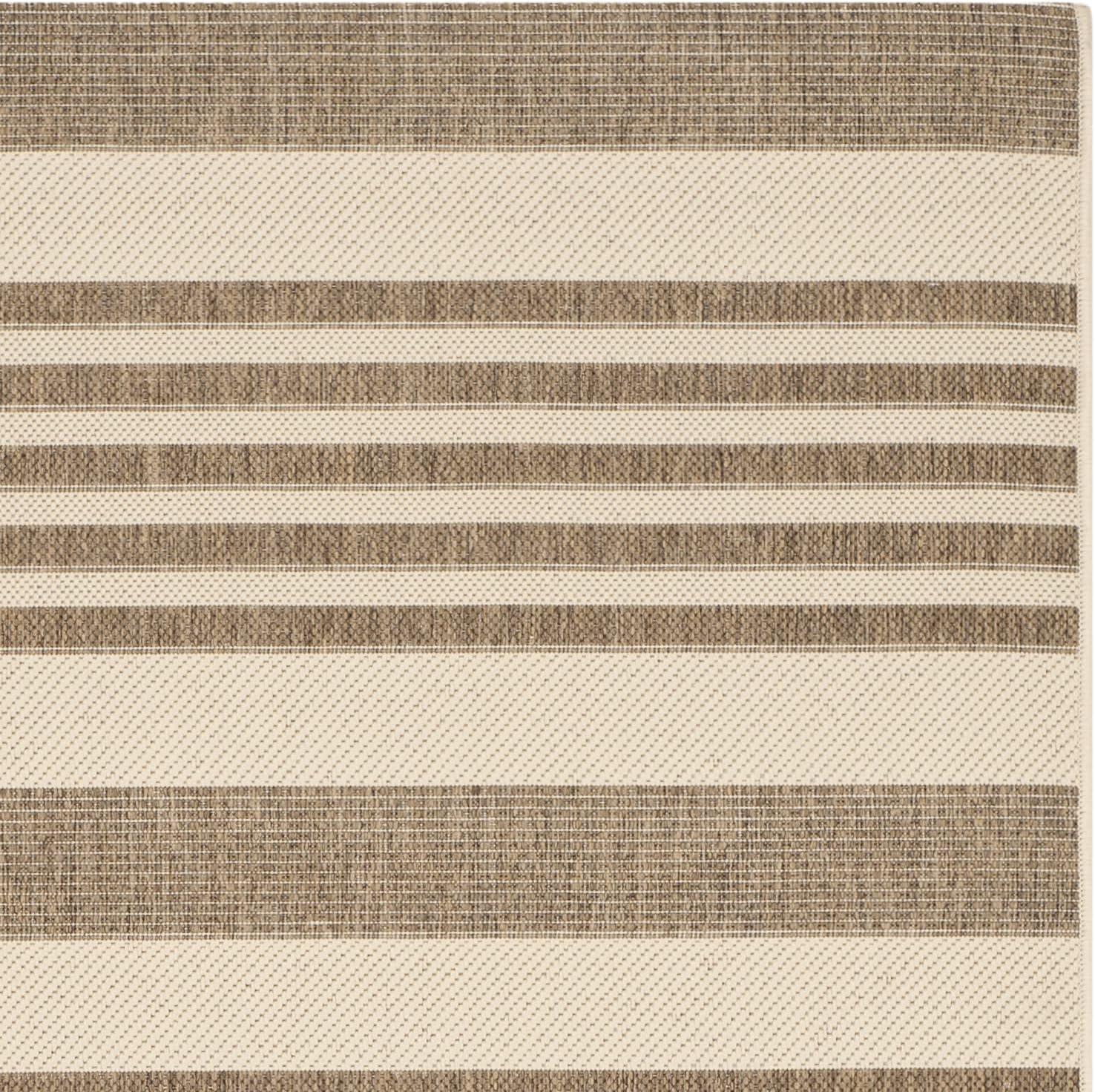 image:imageSAFAVIEH Courtyard Collection 8 x 11 BeigeSweet Pea CY6062 Stripe Indoor Outdoor Waterproof EasyCleaning Patio Backyard Mudroom AreaRugBeigeBlue