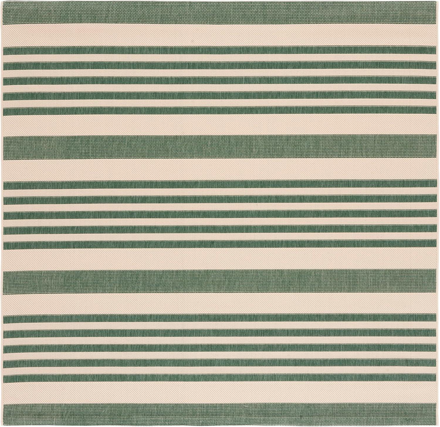 image:imageSAFAVIEH Courtyard Collection 8 x 11 BeigeSweet Pea CY6062 Stripe Indoor Outdoor Waterproof EasyCleaning Patio Backyard Mudroom AreaRugBeigeDark Green