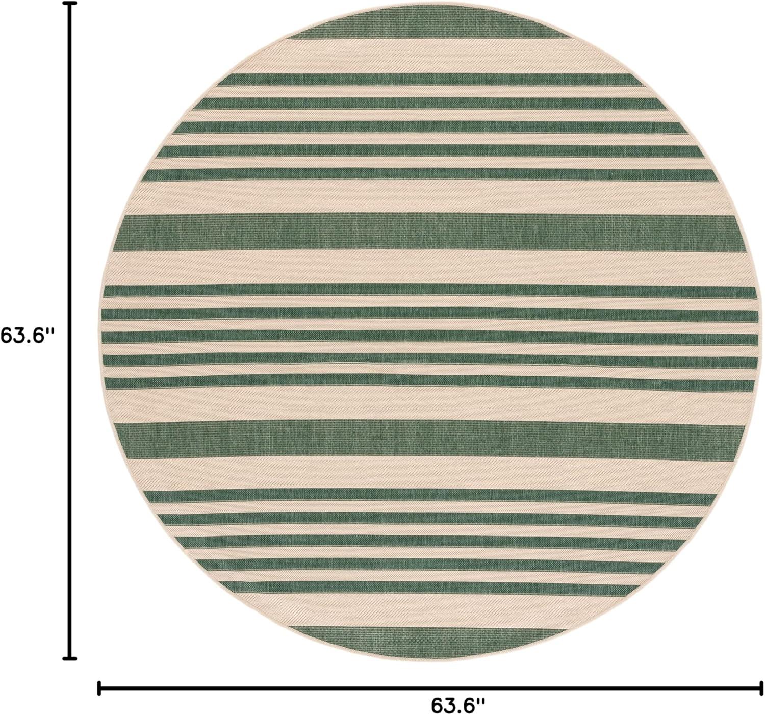 image:imageSAFAVIEH Courtyard Collection 8 x 11 BeigeSweet Pea CY6062 Stripe Indoor Outdoor Waterproof EasyCleaning Patio Backyard Mudroom AreaRugBeigeDark Green